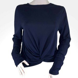 Joy Lab Navy Blue Twist-Front Long Sleeve M/SMALL